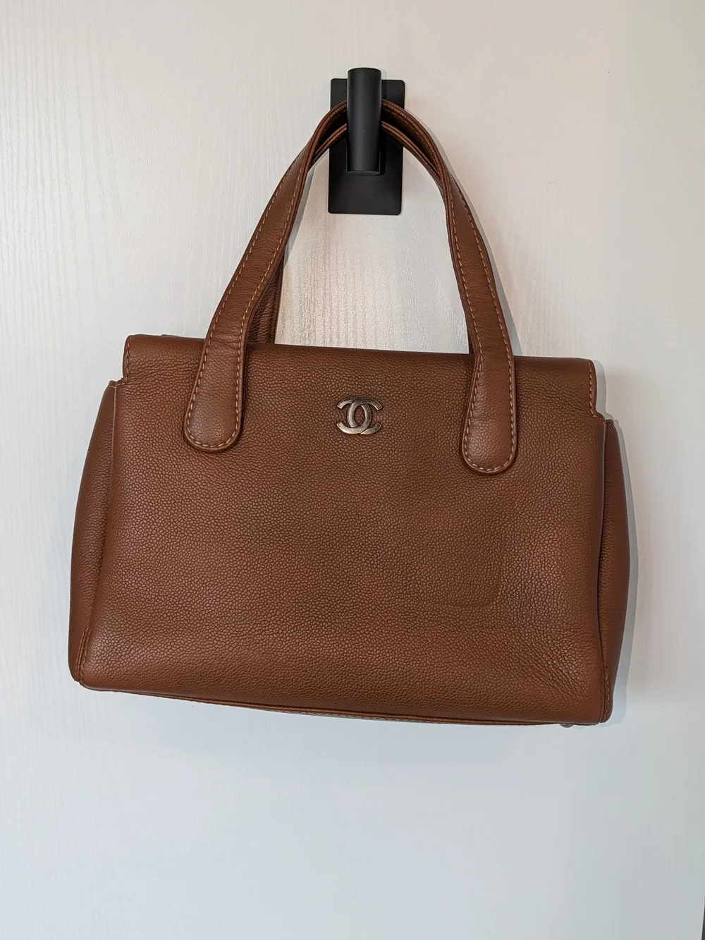 Chanel Rare Caviar Brown Leather Top-Handle Bag